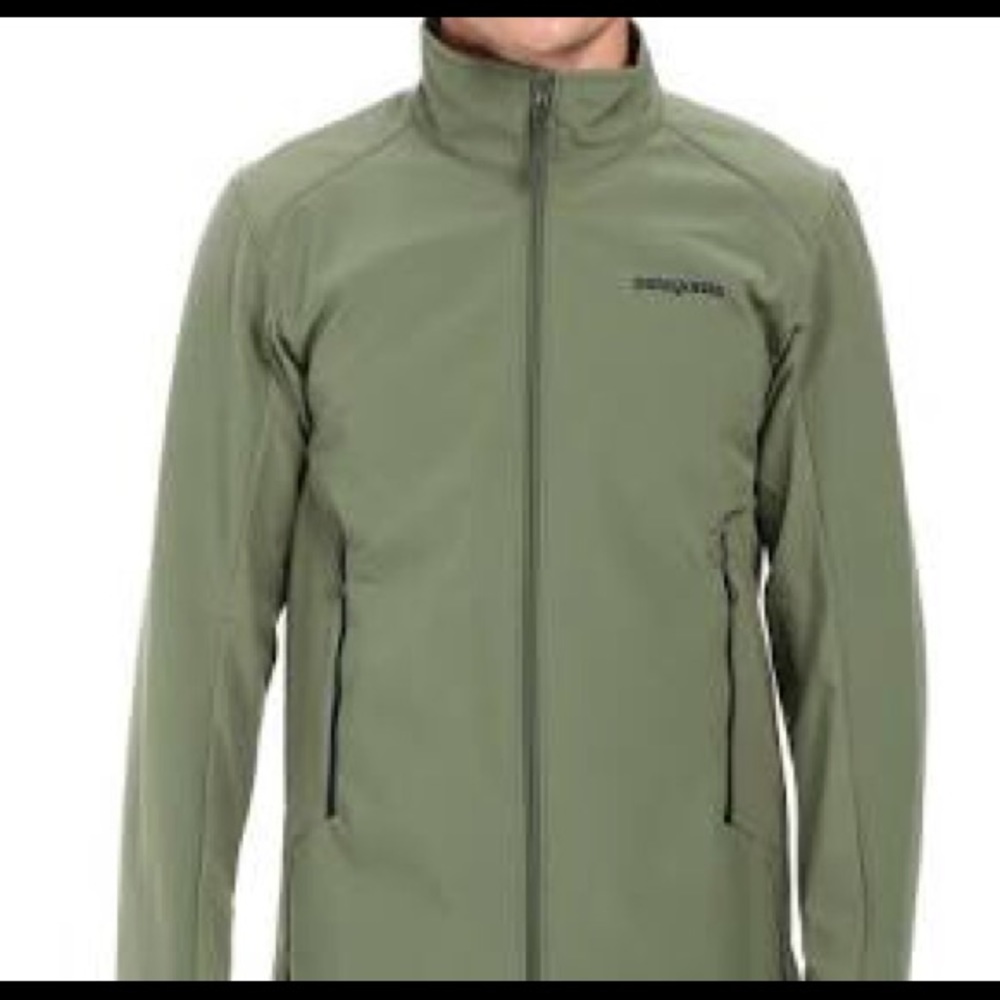 Patagonia moss green Adze hybrid soft shell coat